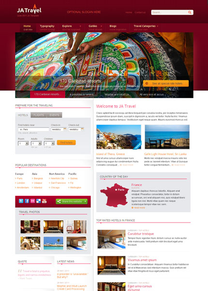 Travel Joomla template